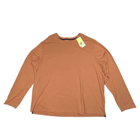All In Motion Men XXL Orange Long Sleeve Performance Top Moisture Wicking Shirt - Picture 1 of 8